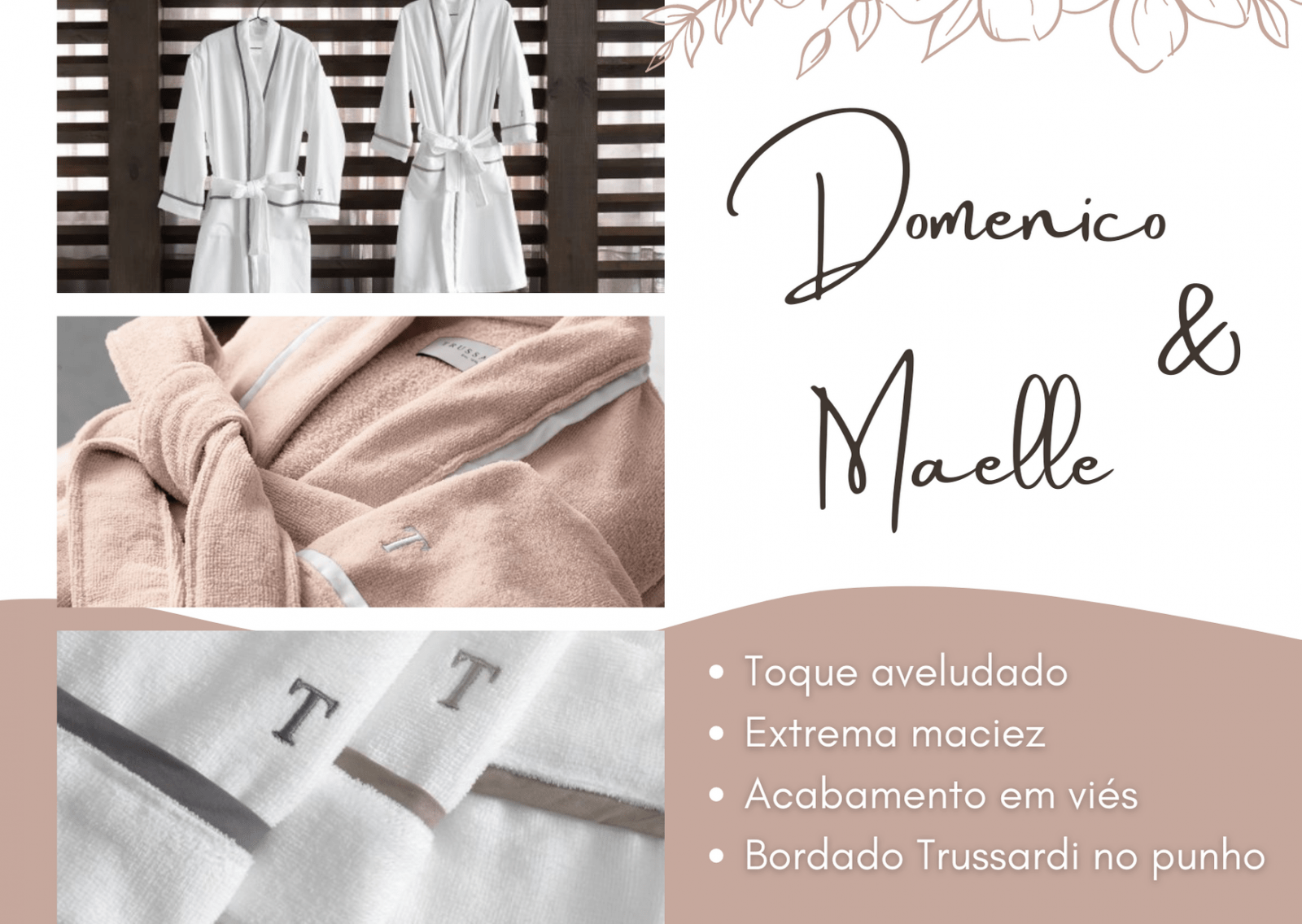 Roupão Feminino Maelle P Trussardi Branco - LCL Home
